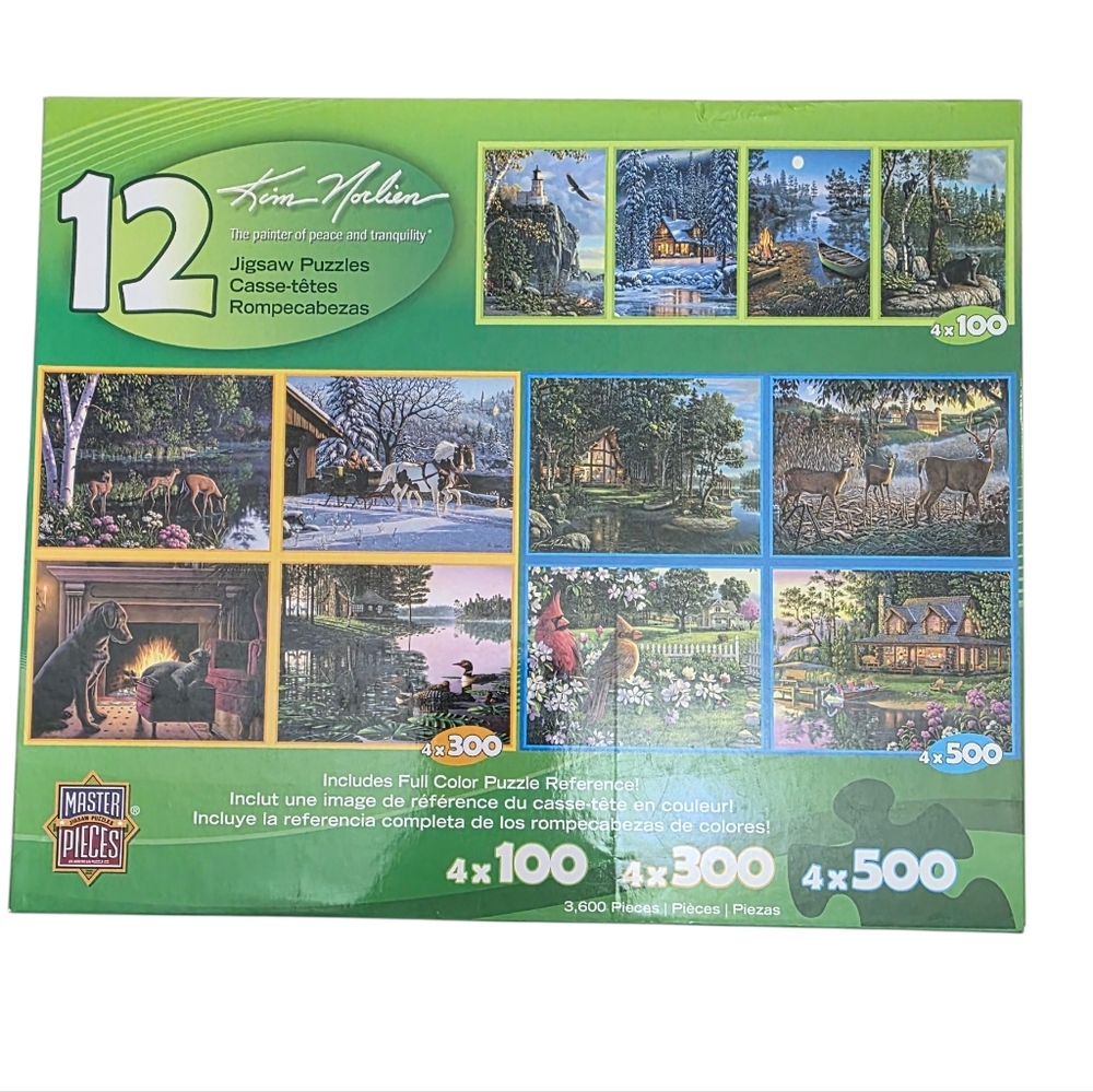 RARE 12 Kim Norlien Jigsaw Puzzle (4) 500 (4) 300 (4) 100 Pc MASTER PIECES 51223